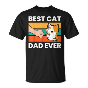 Best Cat Dad Ever Papa Calico Cat T-Shirt - Monsterry