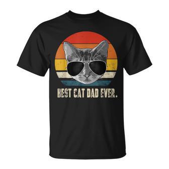 Best Cat Dad Ever Vintage Retro Cat Daddy Cat Father T-Shirt - Monsterry AU