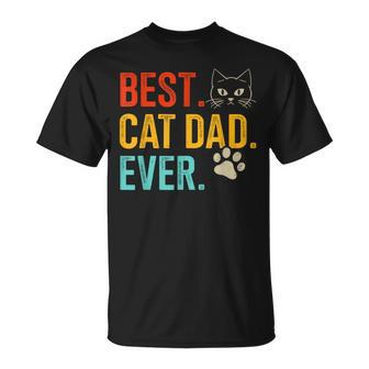 Best Cat Dad Ever Vintage For Retro Fathers Day Birthday T-Shirt - Monsterry UK