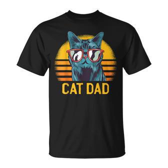 Best Cat Dad Fathers Day Kitty Daddy Papa Vintage T-Shirt - Monsterry CA
