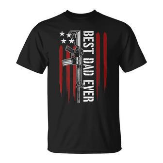 Best Dad Ever Daddy Gun Rights Ar15 American Flag Patriotic T-Shirt - Monsterry UK