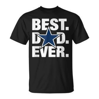 Best Dad Ever Star Football Love Father's Day T-Shirt - Monsterry DE