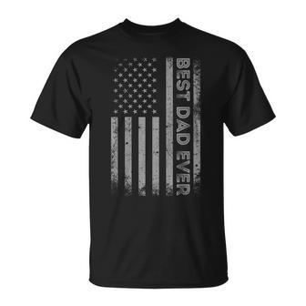 Best Dad Ever With Us American Flag Fathers Day Vintage T-Shirt - Monsterry AU