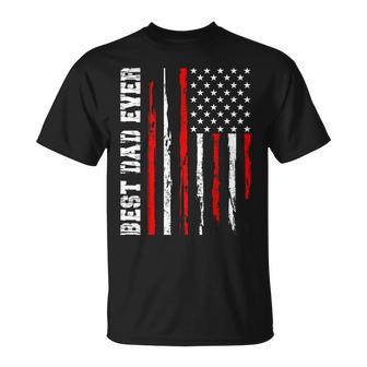 Best Dad Ever With Us American Flag Present For Father's Day T-Shirt - Thegiftio UK