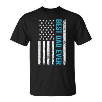 Best Dad Ever With Us Flag American Fathers Day Dad T-Shirt - Thegiftio UK