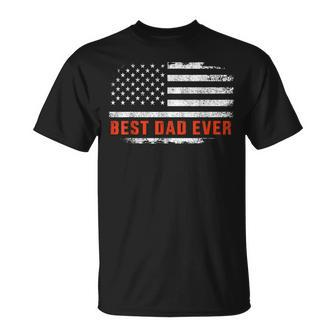 Best Dad Ever Usa American Flag For Fathers Day Birthday T-Shirt - Thegiftio UK