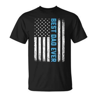 Best Dad Ever Usa Flag 4Th Of July Fathers Day T-Shirt - Monsterry