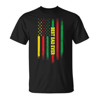 Best Dad Ever Usa Flag Black History Day Father Day T-Shirt - Seseable