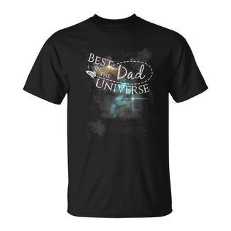 Best Dad In The Universe Fathers Day Space Nebula T-Shirt - Monsterry UK