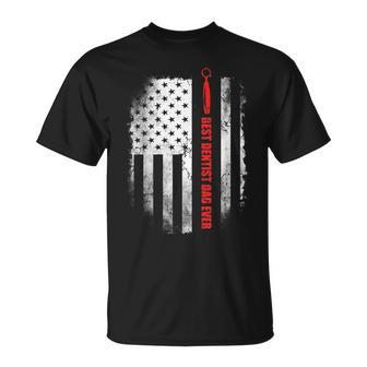 Best Dentist Dad Ever American Flag Fathers Day T-Shirt - Monsterry AU