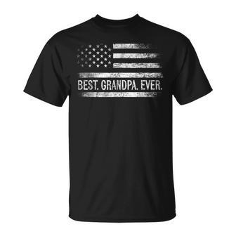 Best Grandpa Ever American Flag Grandpa Father's Day T-Shirt - Thegiftio UK