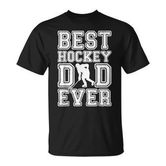 Best Hockey Dad Ever Father's Day Ice Hockey Vintage Daddy T-Shirt - Monsterry CA