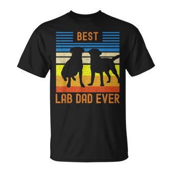 Best Lab Dad Ever Black Yellow Chocolate Matching Parents T-Shirt - Monsterry DE