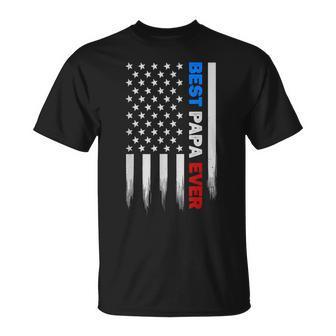 Best Papa Ever American Flag Usa Father's Day T-Shirt - Seseable