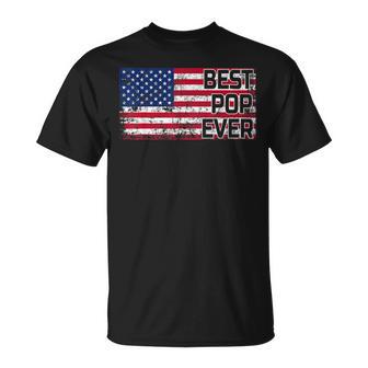 Best Pop Ever American Flag Dad Papa Opa Geschenk T-Shirt - Geschenkecke