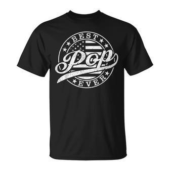 Best Pop Ever American Us Flag Grandpa Father's Day T-Shirt - Monsterry