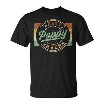 Best Poppy Ever Emblem Father's Day Poppy Grandpa T-Shirt - Seseable