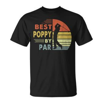 Best Poppy By Par Father's Day Golf Retro Father Golfing T-Shirt - Thegiftio UK