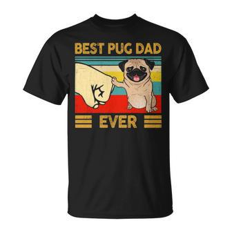 Best Pug Dad Ever Retro Vintage Fun Daddy Father's Day T-Shirt | Mazezy