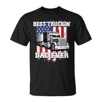 Best Truckin Dad Ever Big Rig Trucker Father's Day Vintage T-Shirt - Monsterry UK