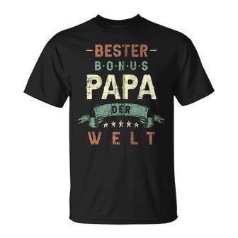 Bester Bonus Papa Der Welt Step Dad Retrointage Look Hooded Jacket T-Shirt - Geschenkecke