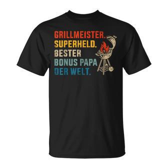 Bester Bonus Papa Superheld Grillmeister Zumatertag T-Shirt - Geschenkecke