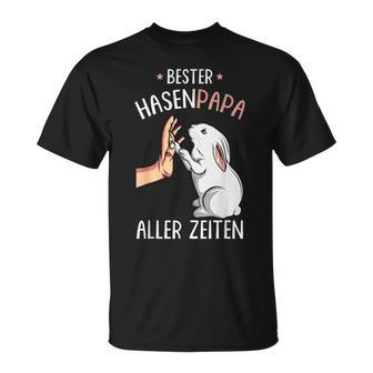 Bester Hasen Papa Aller Zeiten T-Shirt, Lustiges Schwarz Tee - Seseable