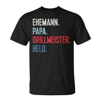 Bester Papa Grillmeister Held Grillen Bester Husann German L T-Shirt - Geschenkecke