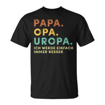 Bester Papa und Opa Retro T-Shirt, Perfekt für Vatertag - Seseable