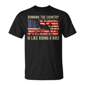 Biden Bike Bicycle Running The Country Is Like Riding A Bike T-Shirt | Mazezy