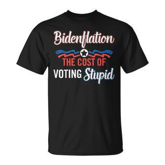 Biden Flation The Cost Of Voting Stupid Anti Biden 4Th July T-Shirt - Seseable