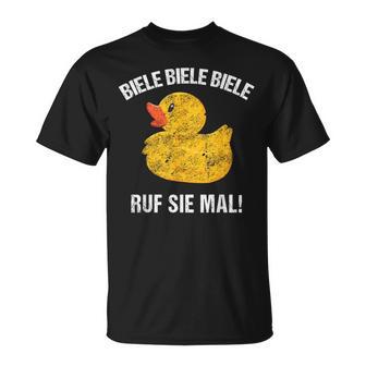 Biele Biele Biele Ruf Sie Mal Lüstige Ente Black T-Shirt - Seseable