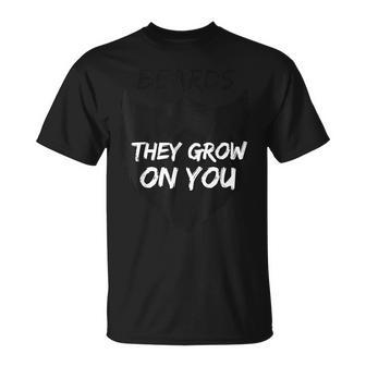 Big Bearded Dad Joke Top Beards They Grow On You Fathers Day T-Shirt - Monsterry