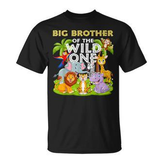 Big Brother Of The Wild One Birthday Animal Safari Jungle T-Shirt - Thegiftio UK