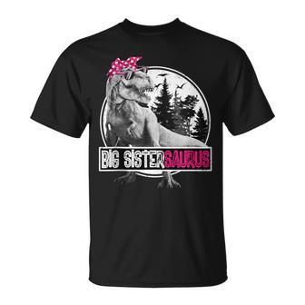 Big Sister Saurus T Rex Dinosaur Big Sistersaurus Family T-Shirt - Monsterry