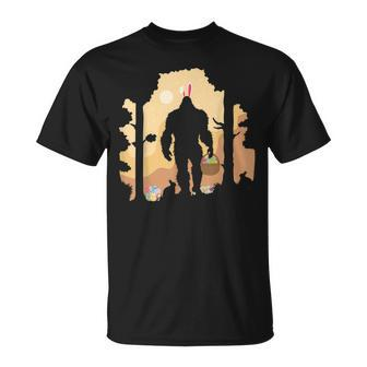 Bigfoot Hunting Easter Eggs Sasquatch Happy Easter Day T-Shirt - Monsterry AU