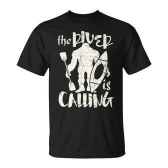 Bigfoot Kayaking Sasquatch River Is Calling Kayak T-Shirt | Mazezy