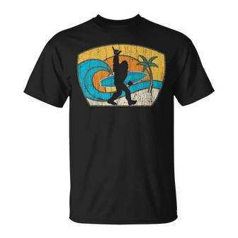 Bigfoot Retro Surfing For Shaka Aloha Surfer Dude T-Shirt | Mazezy