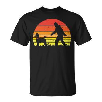 Bigfoot Sasquatch Poodle Sunset Retro Dog Lover Owner T-Shirt | Mazezy