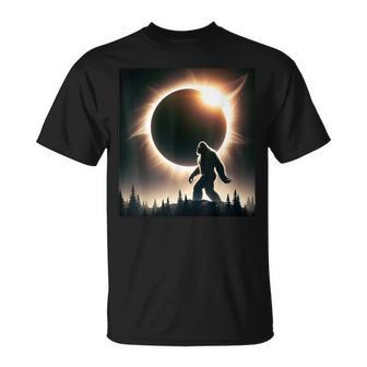 Bigfoot Solar Eclipse 2024 Sasquatch Usa April 8 2024 Yeti T-Shirt - Seseable