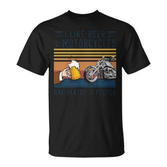 Biker I Like Beer And Motorcycles T-Shirt | Mazezy