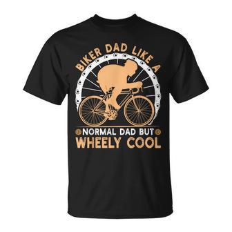 Biker Dad Like A Normal Bicycle Fathers Day Cycling Cyclist T-Shirt - Monsterry DE