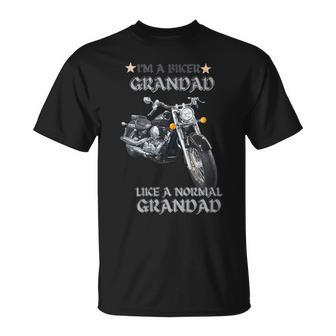 Biker Grandad Much Cooler Ever Motorbike Dad T-Shirt - Monsterry