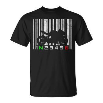 Biker Moto Gp Vintage Barcode Motorcycle S T-Shirt - Seseable