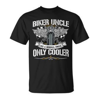 Biker Uncle Motorcycle Father's Day Uncle Biker Motocross T-Shirt - Seseable