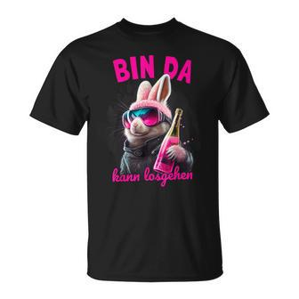 Bin Da Kann Losgehen Bunny Party T-Shirt - Seseable