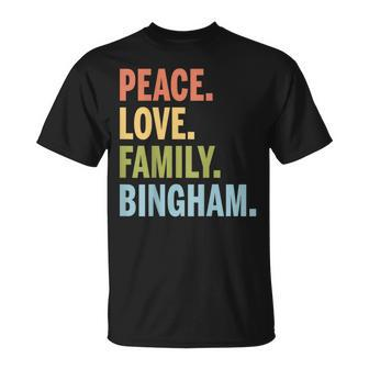 Bingham Last Name Peace Love Family Matching T-Shirt - Monsterry UK