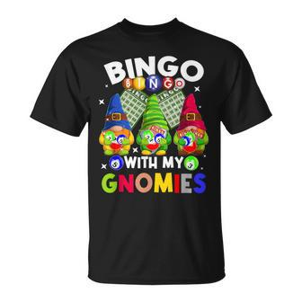 Bingo With My Gnomies Gambling Bingo Player Gnome Buddies T-Shirt - Thegiftio UK