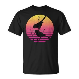 Birds Over A Vintage Sunset Distressed T-Shirt - Monsterry