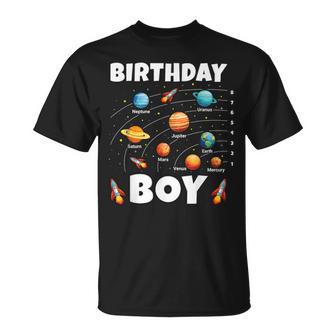 Birthday Boy Space Planets Birthday T-Shirt - Monsterry DE